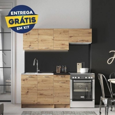 Pack Cocina Mela 120cm (Oak Artisan/Blanco) c/ Encimera (c/ Envio GRÁTIS)