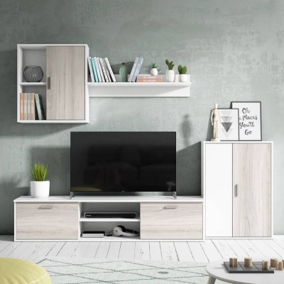 Mueble de Salón Completo Legos Blanco/Shamal Perla