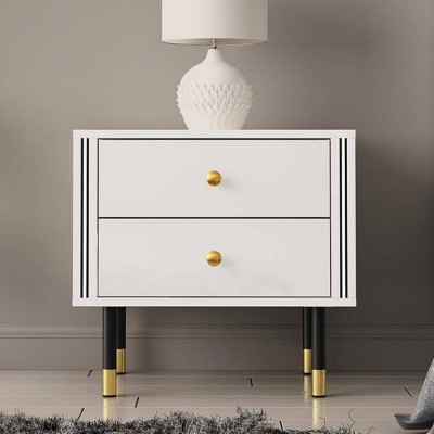 Pack 2 Mesitas de Noche Cristal (Blanco)