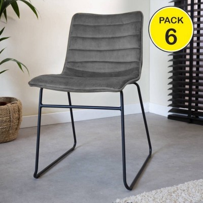 Pack 6 Cadeiras Brooklyn (Cinza)