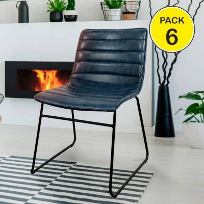 Pack 6 Sillas Brooklyn (PU Azul)