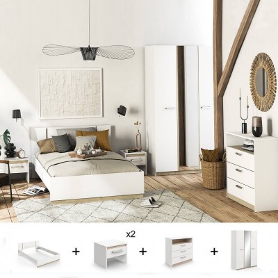 Pack Dormitorio Completo Watson c/ 2 Mesitas de Noche (200x160cm)