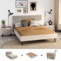 Pack Cama Saigon c/ 2 Mesitas de Noche + Somier (200x160cm)