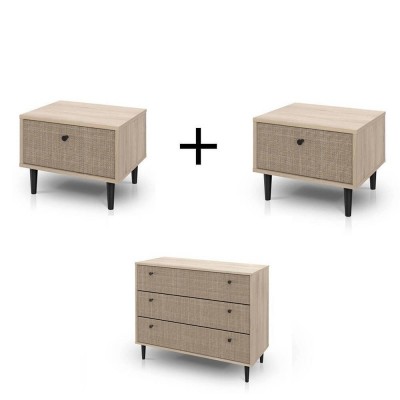 Pack 2 Mesitas de Noche + Cómoda Saigon