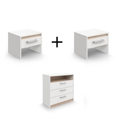 Pack 2 Mesitas de Noche + Cómoda Watson