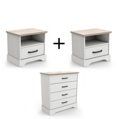 Pack 2 Mesitas de Noche + Cómoda Cottage