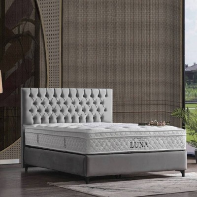 Cama Capitoné Artesanal New + Somier, Sistema Ascensor y Fondos