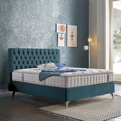 Cama Glamour New c/ Cristales + Somier, Sistema Ascensor y Fondos