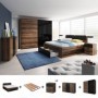 Pack Dormitorio Completo Galaxy (Marron) c/ Armario (200x180cm)