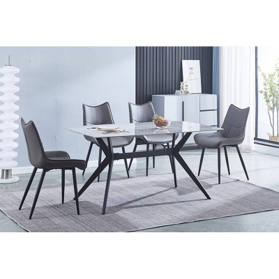 Pack Mesa de Comedor + 4 Sillas Calista (Gris)