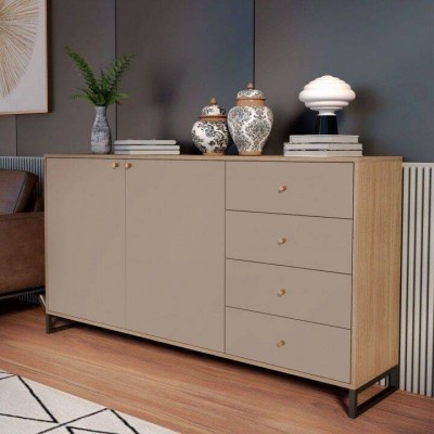 Aparador 2 Portas + 4 Gavetas Scandinavian