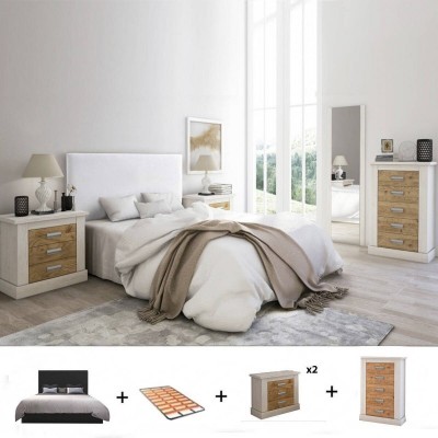 Pack Dormitorio Completo Roksy/Roncal (Andersen Pino/Roble) + Sinfonier (200x160cm)